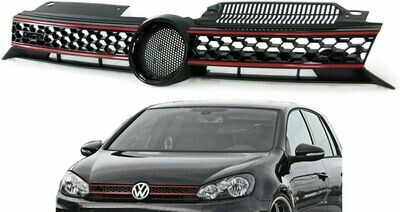 Sport Grill BLACK & RED for VW GOLF 6 08-13 GTI LOOK