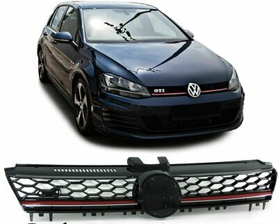 Sport Grill BLACK & RED for VW GOLF 7 13-17 GTI LOOK