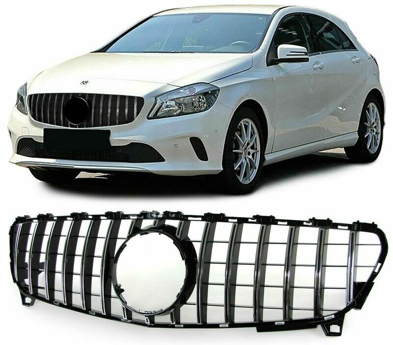 Sport Grill BLACK & CHROM for Mercedes A Class W176 15-18