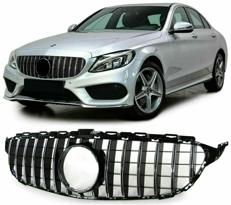 Sport Grill BLACK & CHROM for Mercedes C Class W205 13-18
