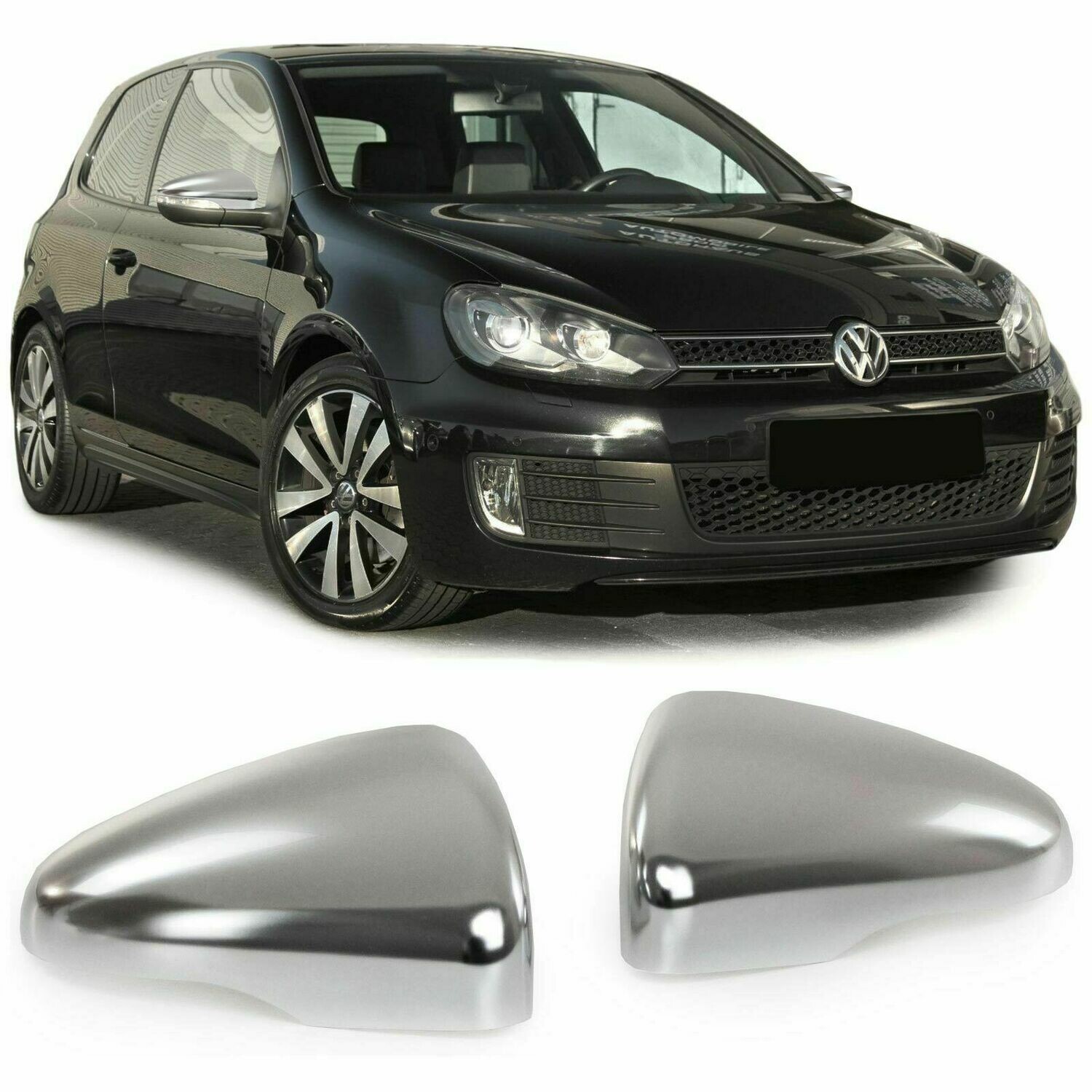 Mirrors Cover Silver for VW GOLF 6 08-12 TOURAN 1T3 10-15