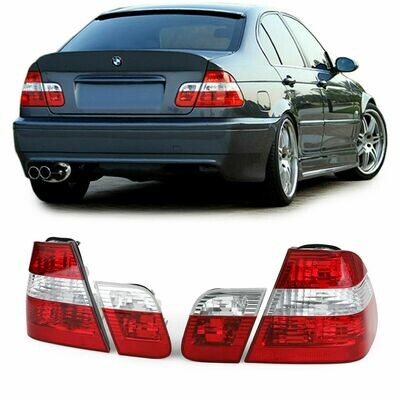 Rear Lights RED CLEAR for BMW E46 01-05 Series 3 SALOON