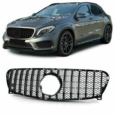 Front BLACK GLOSS grill for Mercedes GLA X156 13-16