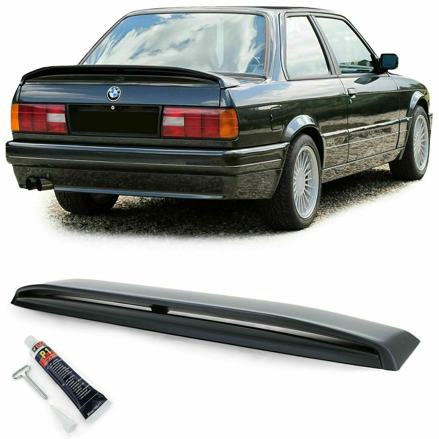 Rear boot spoiler for BMW E30 82-93 Series 3 Sport Look type 2
