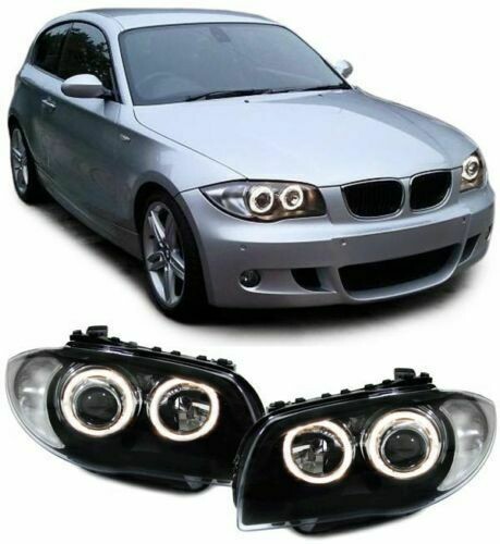 Front Dark headlights Angel Eyes for BMW E81 E82 E87 E88 04-11 SERIE 1