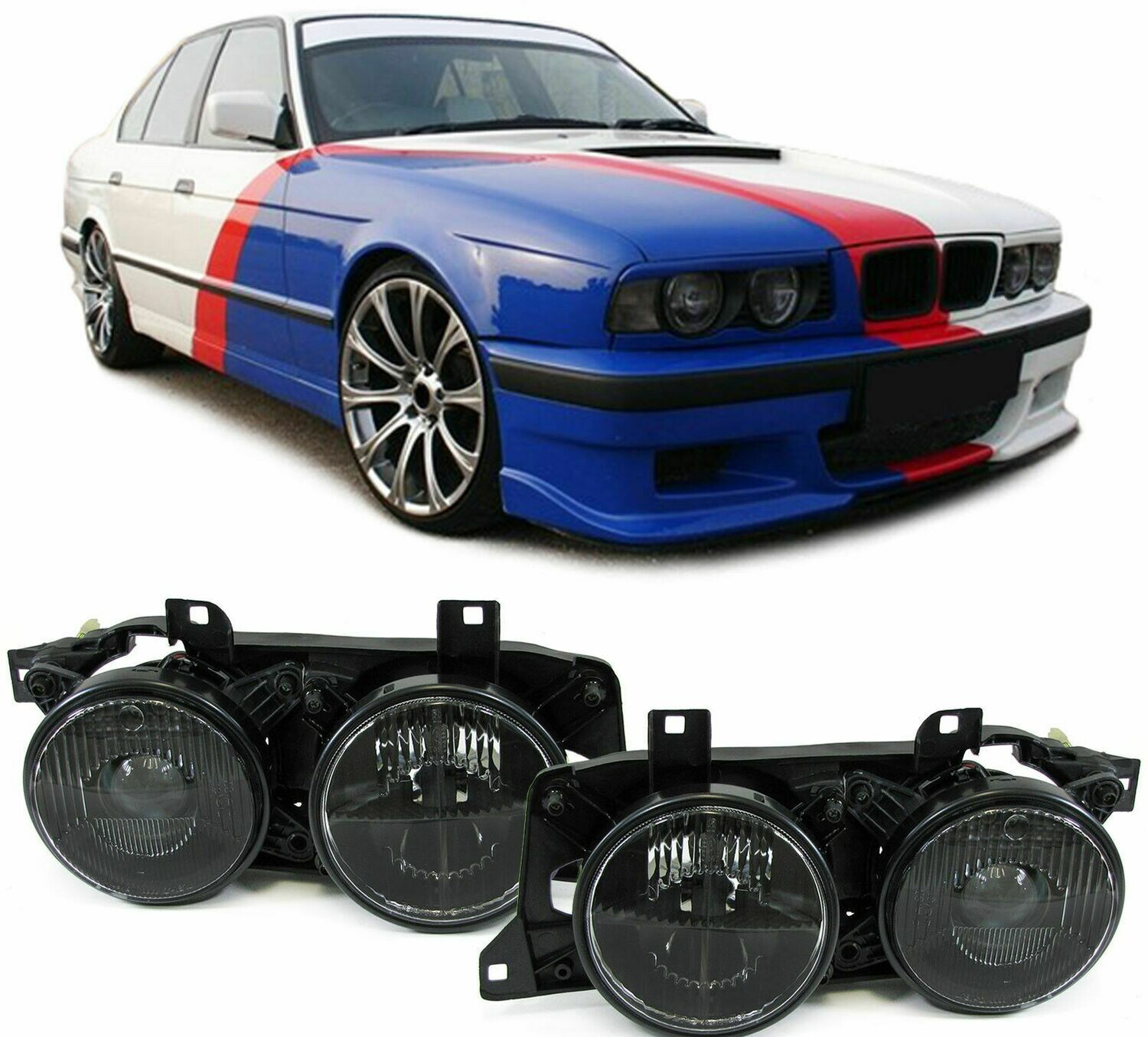Front Dark headlights for BMW E34 88-95 + E32 88-94