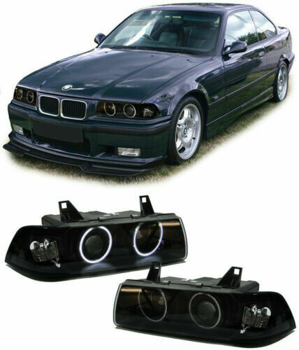 Front Dark headlights CCFL Angel Eyes for BMW E36 90-98 SERIE 3