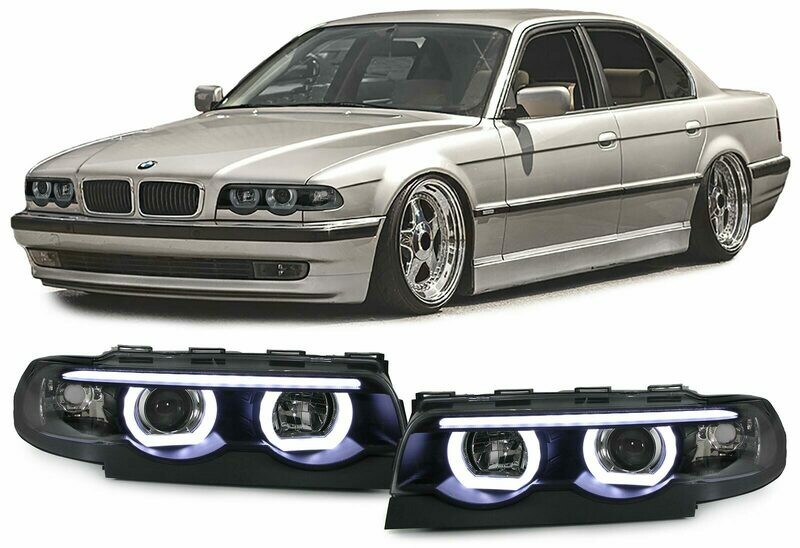 Front Dark headlights Angel Eyes for BMW E38 94-01 SERIE 7
