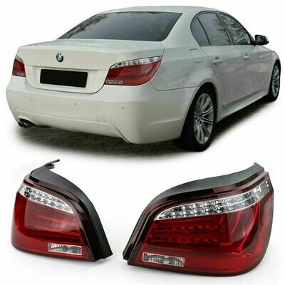 Rear LED BAR Lights RED CLEAR for BMW E60 07-10 Series 5 SALOON