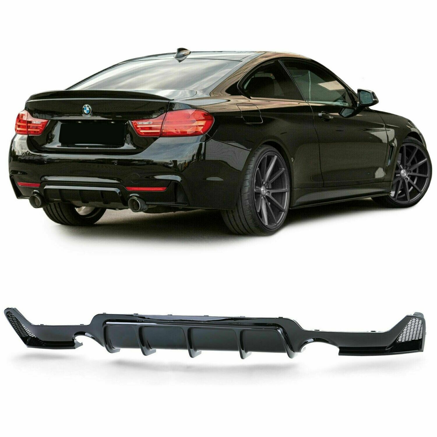 bmw 4 series rear diffuser gloss black