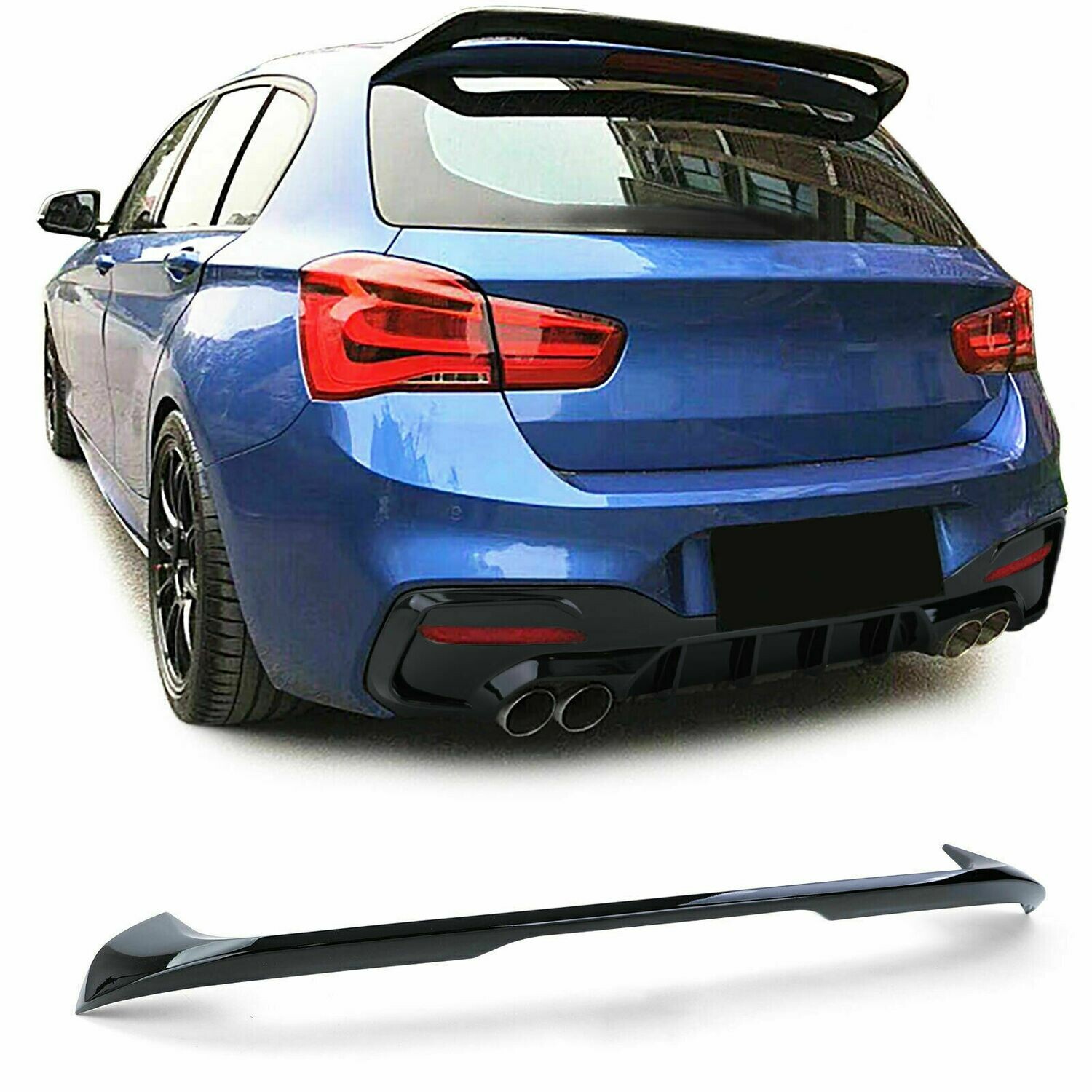 Rear Roof Spoiler Black GLOSS for BMW F20 F21 2015 Series 1