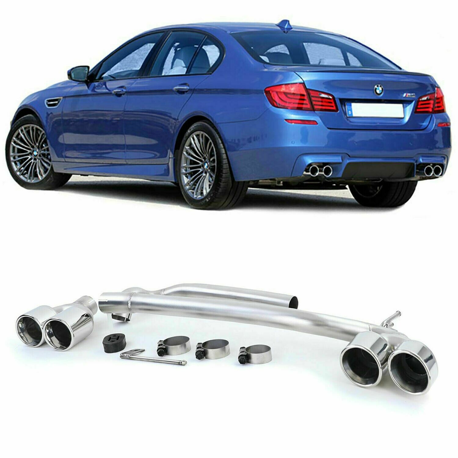Rear Exhaust Pipes for BMW F10 F11 F12 F13 10-17 M3-LOOK