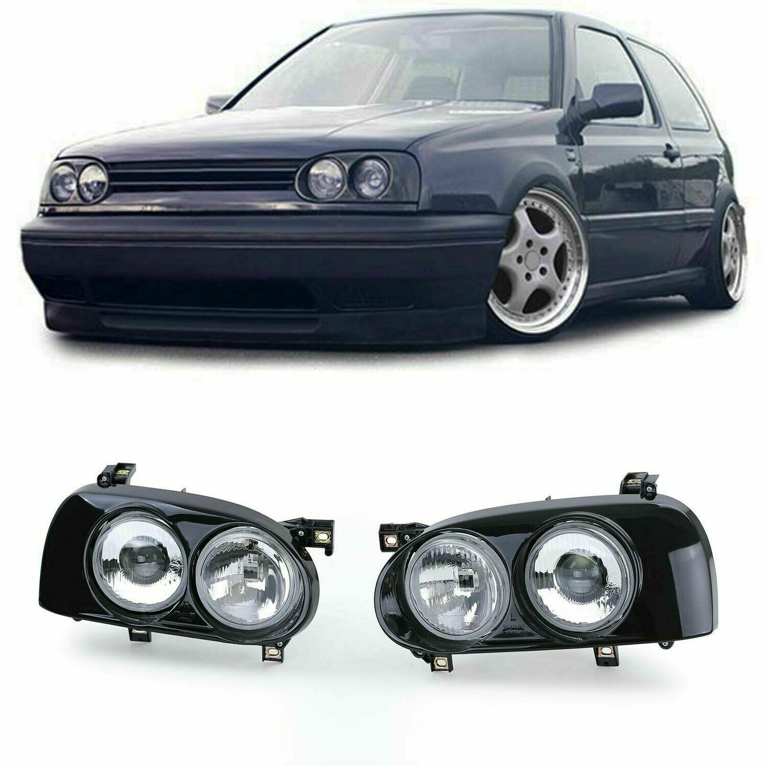Front Round headlights for VW GOLF 3 91-97 NEW