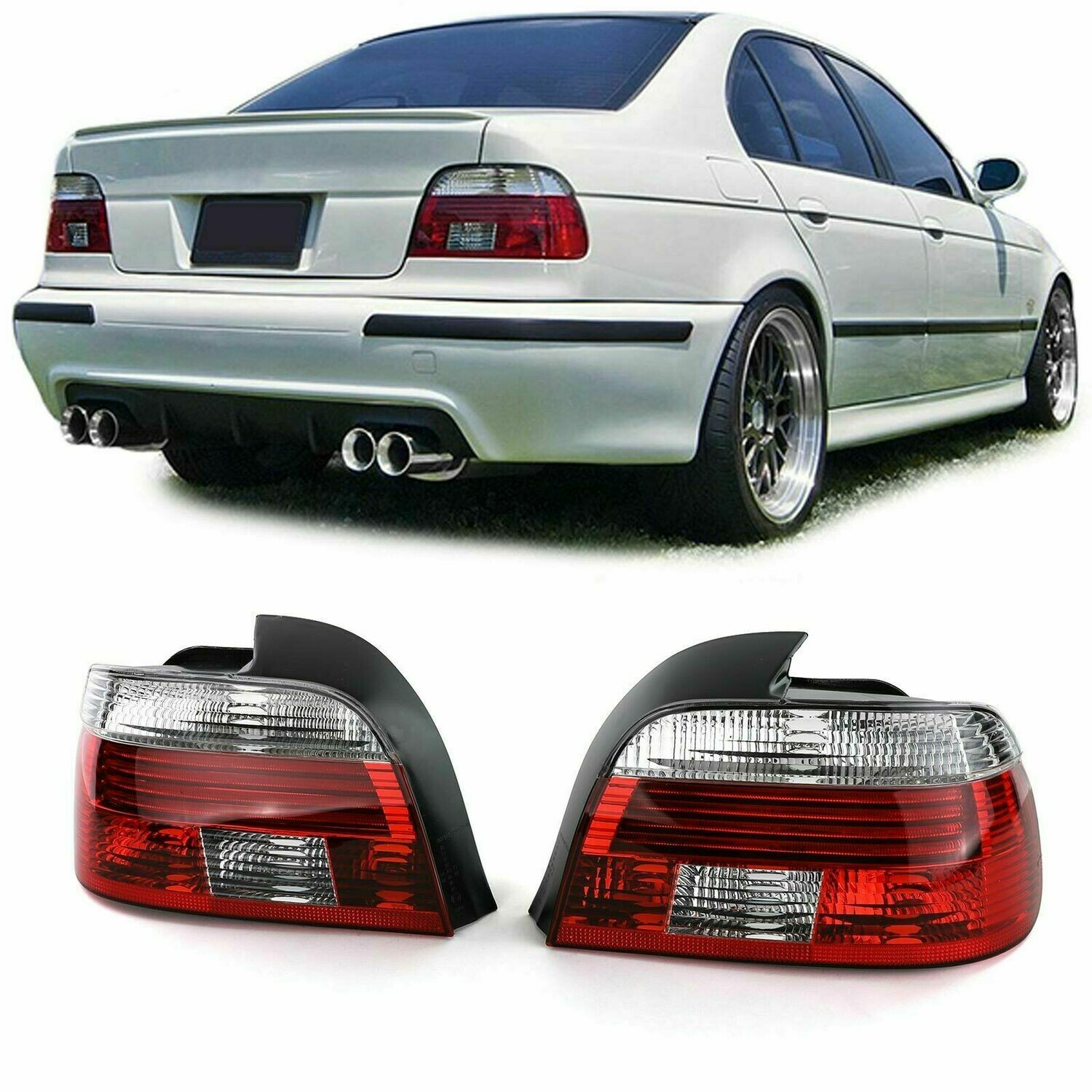 Rear Lights RED WHITE CRISTAL for BMW E39 00-03 SERIES 5 NEW