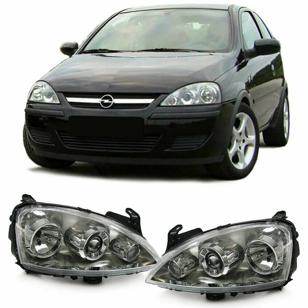 Front CHROME Headlights for OPEL CORSA C 00-06 NEW