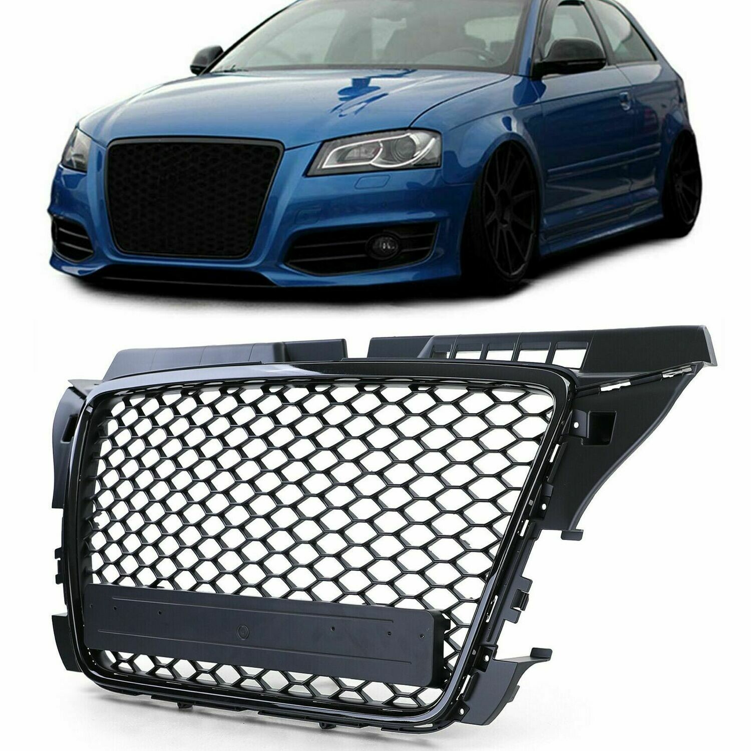 Sport Grill grille without emblem Black for Audi A3 8P 08-12