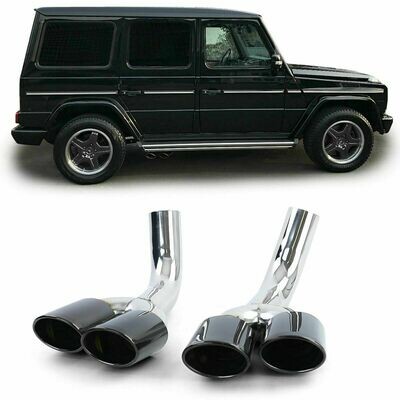 Rear Exhaust Pipes BLACK for MERCEDES W463 G500 G55 G-CLASS 98-15