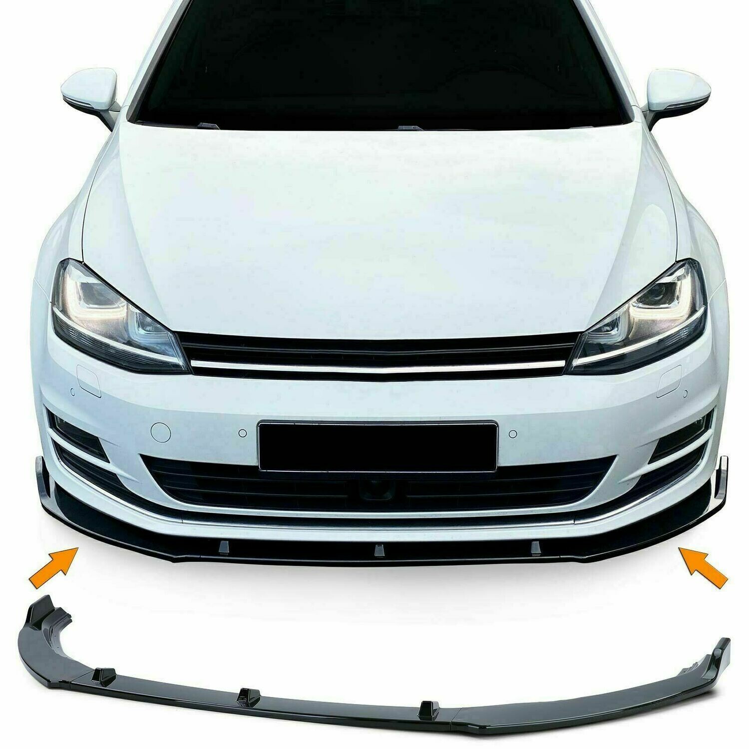 Front Splitter Black GLOSS for VW GOLF 7 12-21