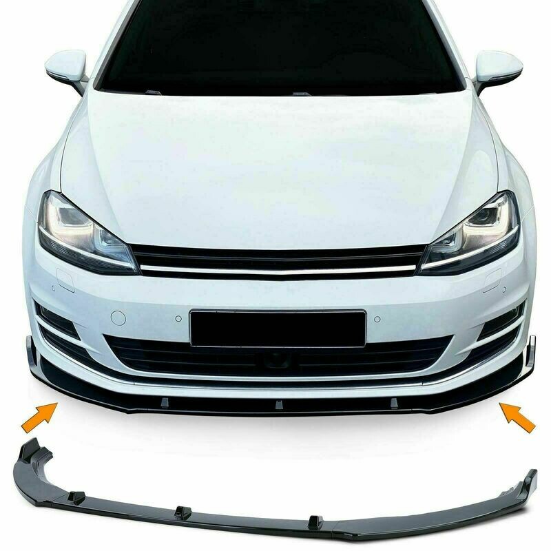 Front Splitter Black GLOSS for VW GOLF 7 12-21