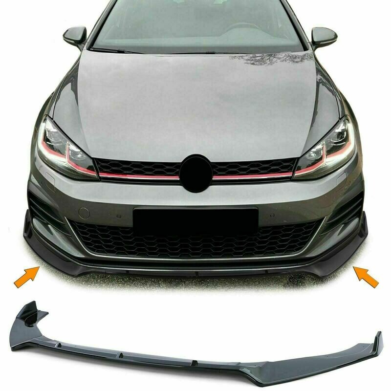 Front Splitter Black GLOSS for VW GOLF 7 GTI 12-21