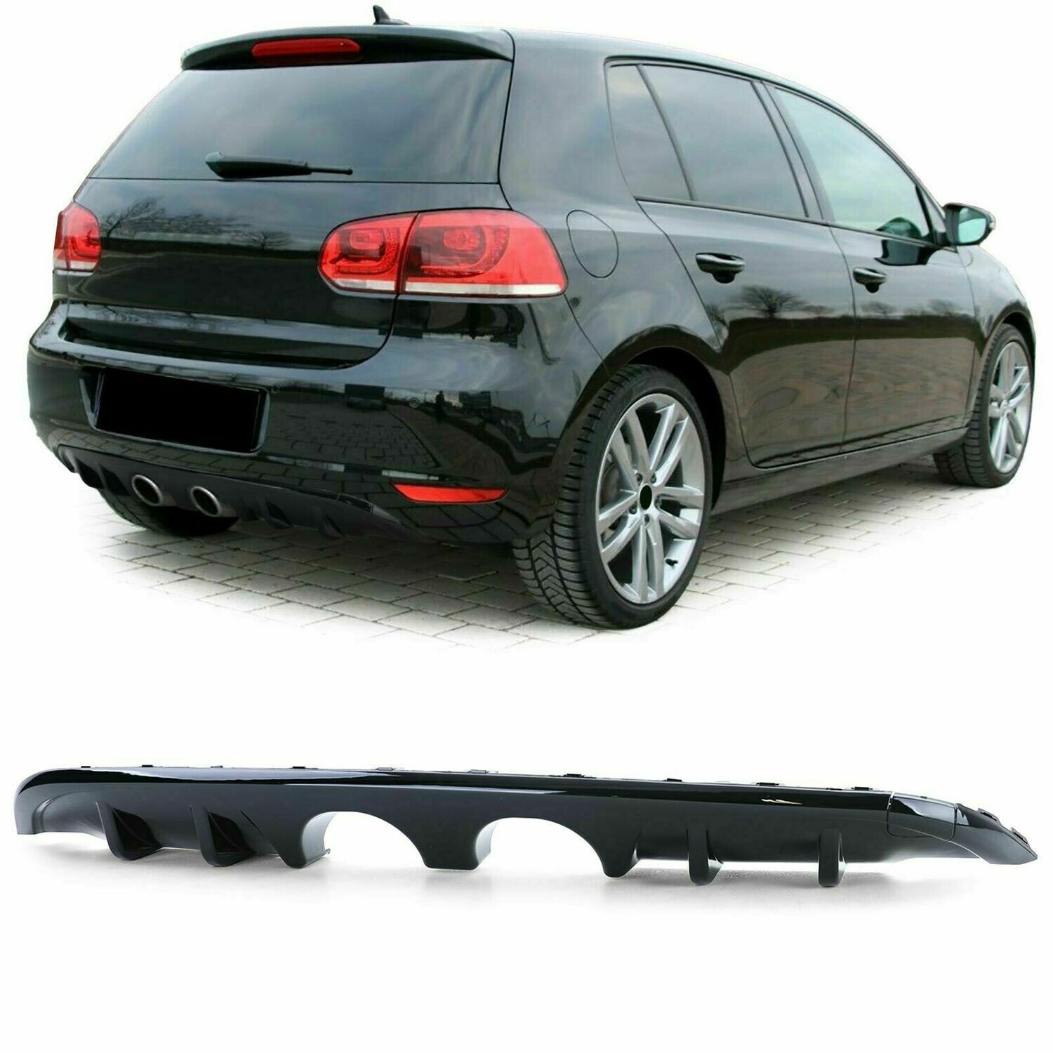 Rear Diffuser Black GLOSS for VW GOLF 6 08-13 R32 LOOK – Monster Tuning  Parts – Design Art since 1997