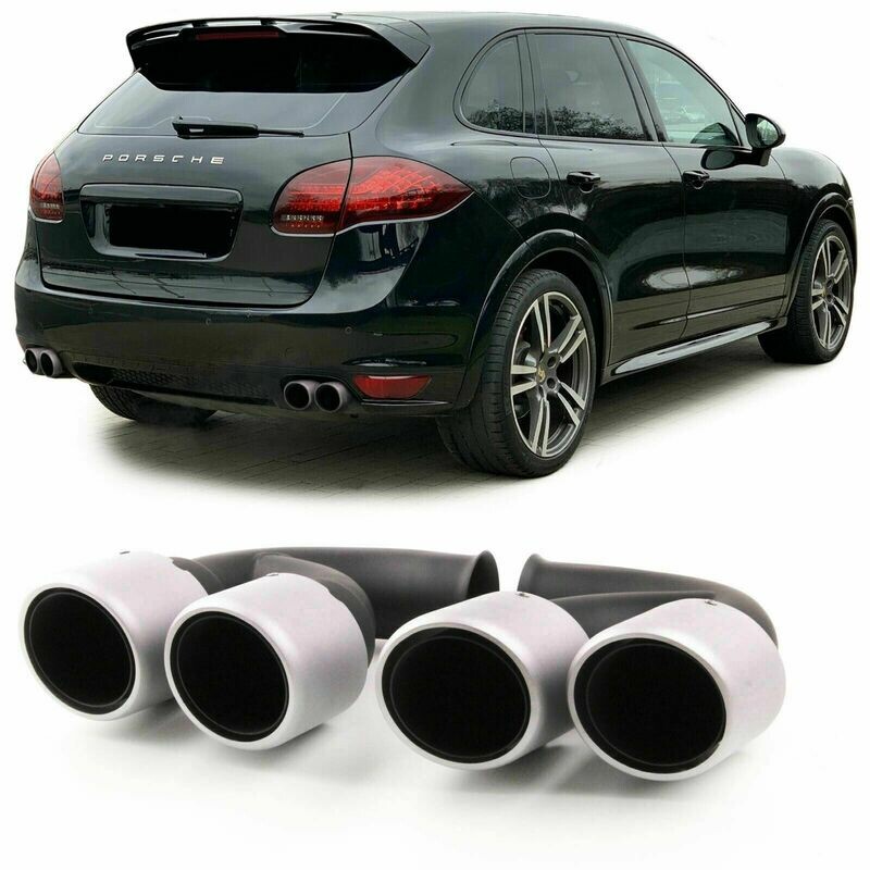 Rear Exhaust Pipes for PORSCHE CAYENNE 92A V8 10-14 BLACK