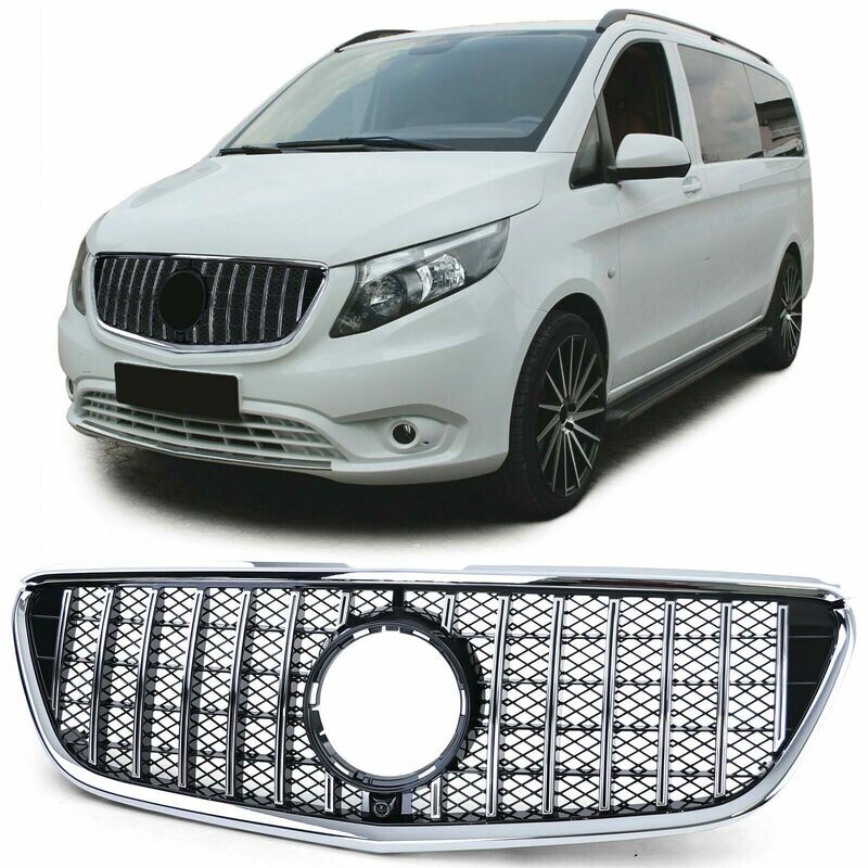 Sport Grill BLACK & CHROME for Mercedes VITO W447 14-19
