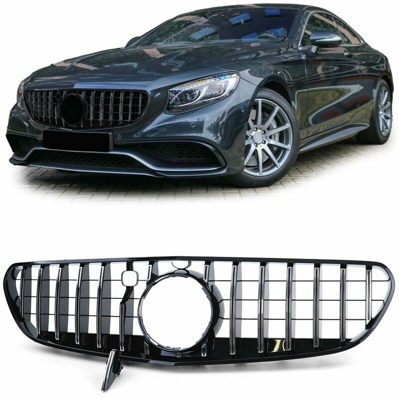 Sport Grill BLACK & CHROME for Mercedes Coupe C217 Cabrio A217 14-17 S-Class