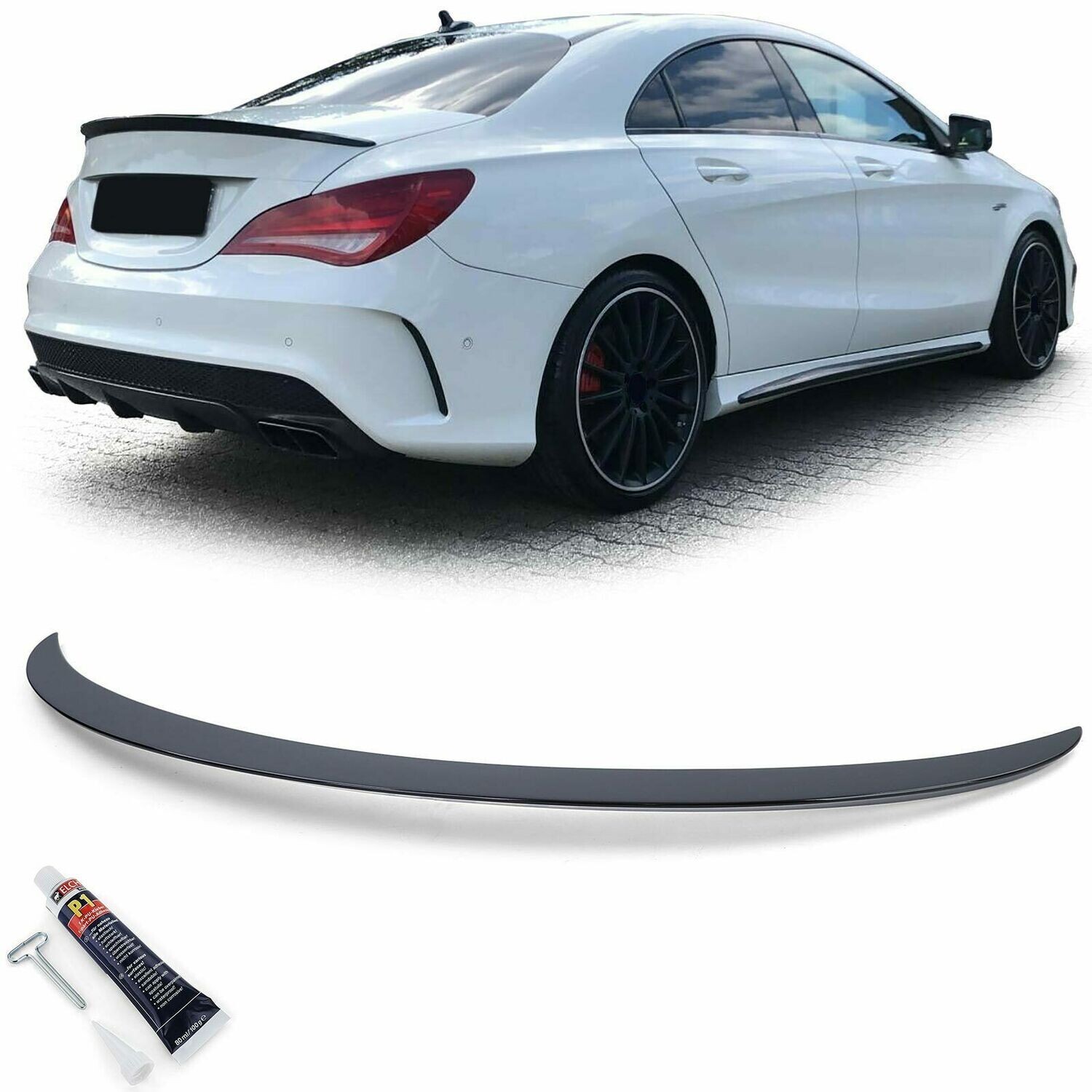 Rear boot spoiler BLACK for MERCEDES CLA COUPE C117 2013