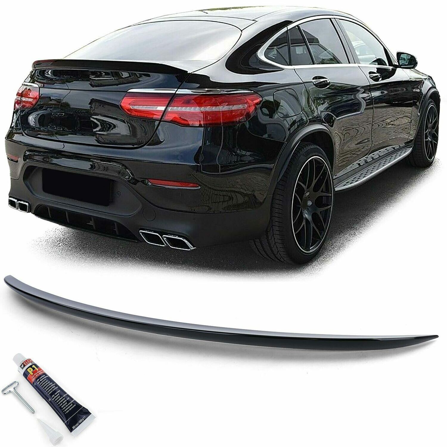 Rear boot spoiler BLACK for MERCEDES GLX C253 COUPE 16-19