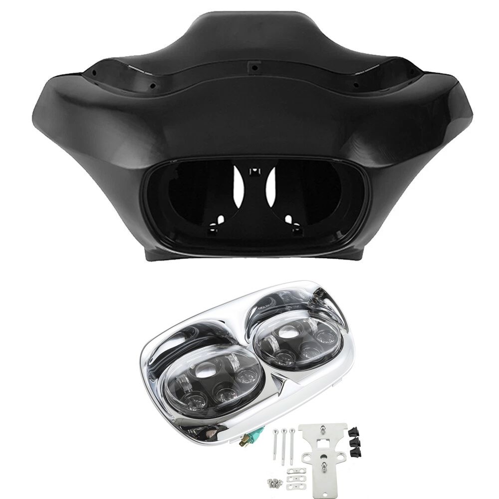 Matte Inner Outer Fairing & LED Headlight Fit For Harley FLTR Road Glide 98-13