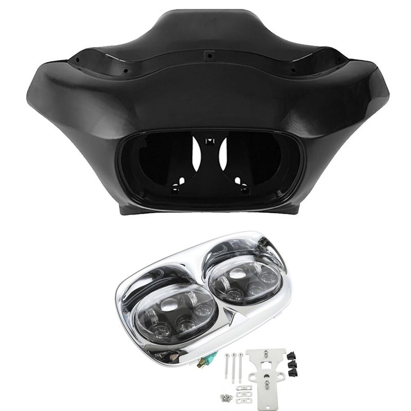 Matte Inner Outer Fairing & LED Headlight Fit For Harley FLTR Road Glide 98-13