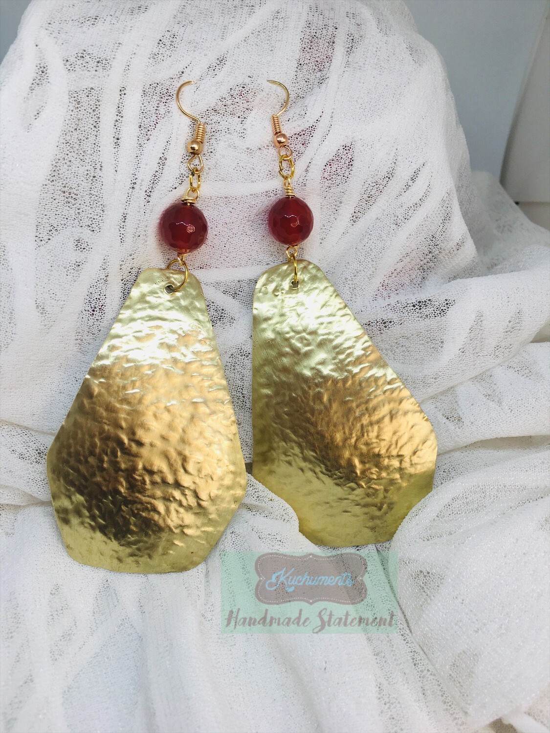 Teardrop Brass Earrings