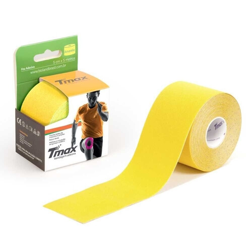 Tmax Fita de Kinésio Bandagem Funcional 5 cm x 5 m
Cor: Amarela