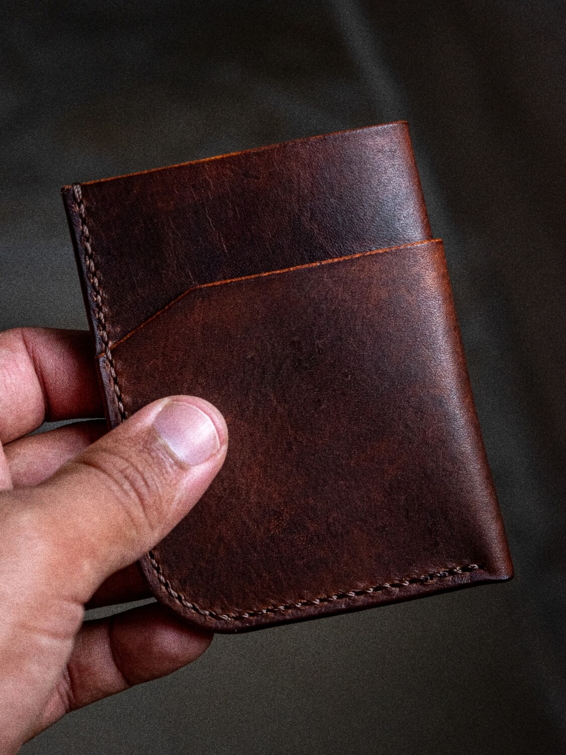 The Fold Card Wallet- Dark Brown