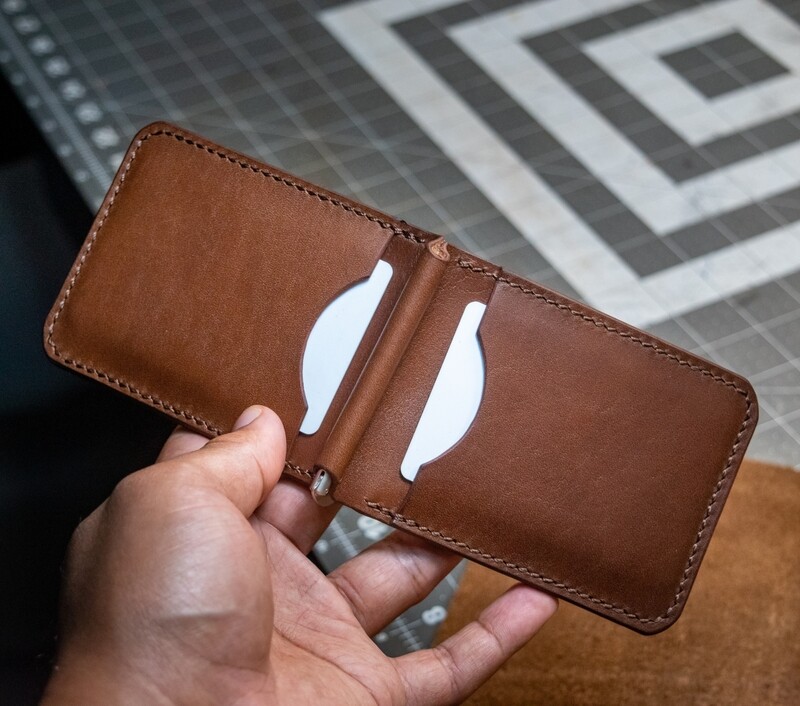 Classic Money Clip Wallet - Brown Horween Essex