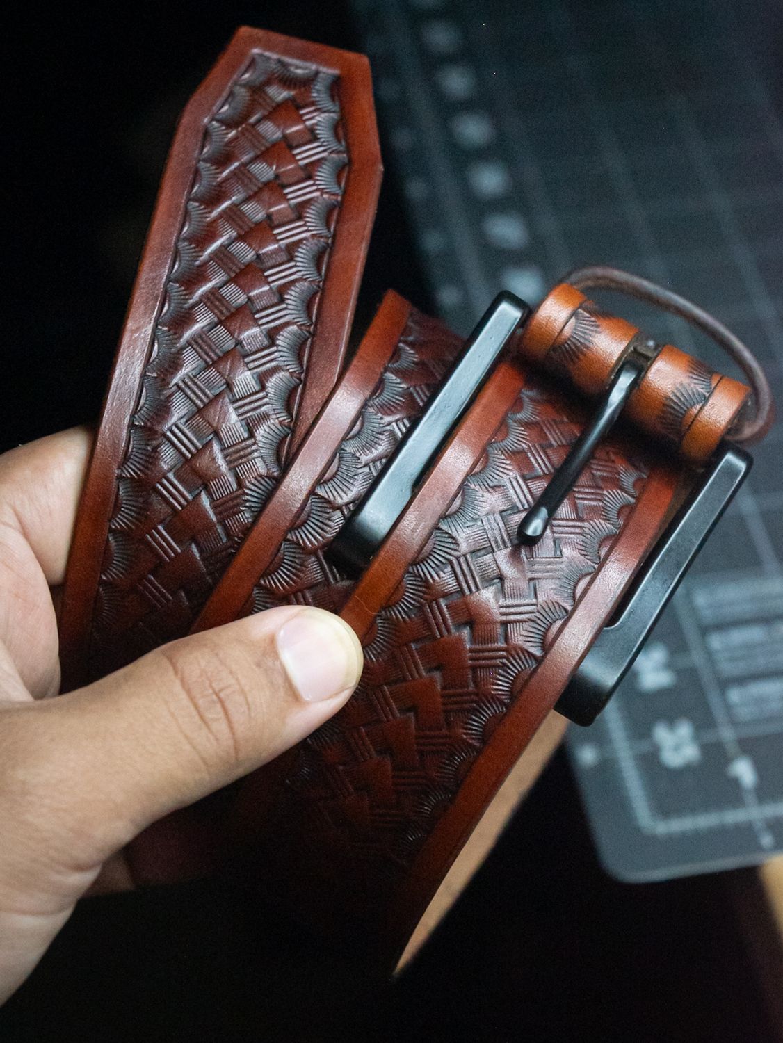 Tooled Arrowhead Belt