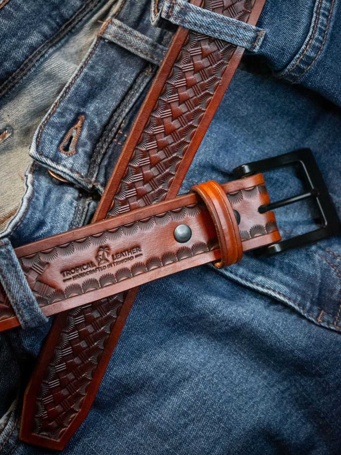 Tooled Arrowhead Belt