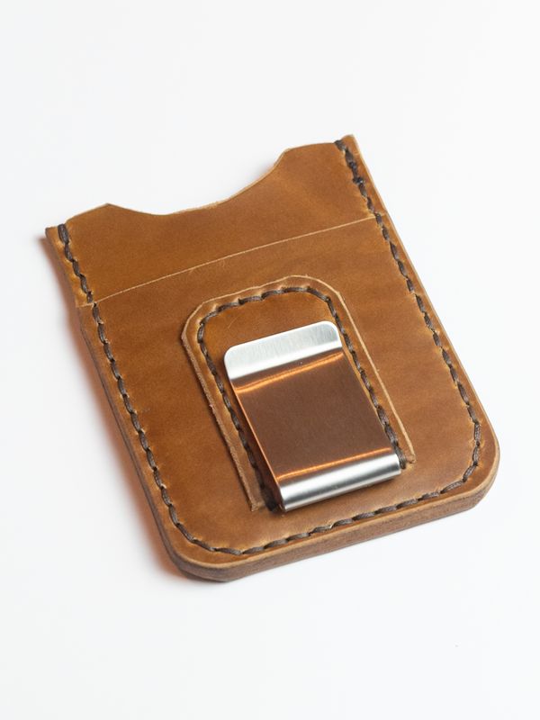 Money Clip Cardwallet  - Natural Brown