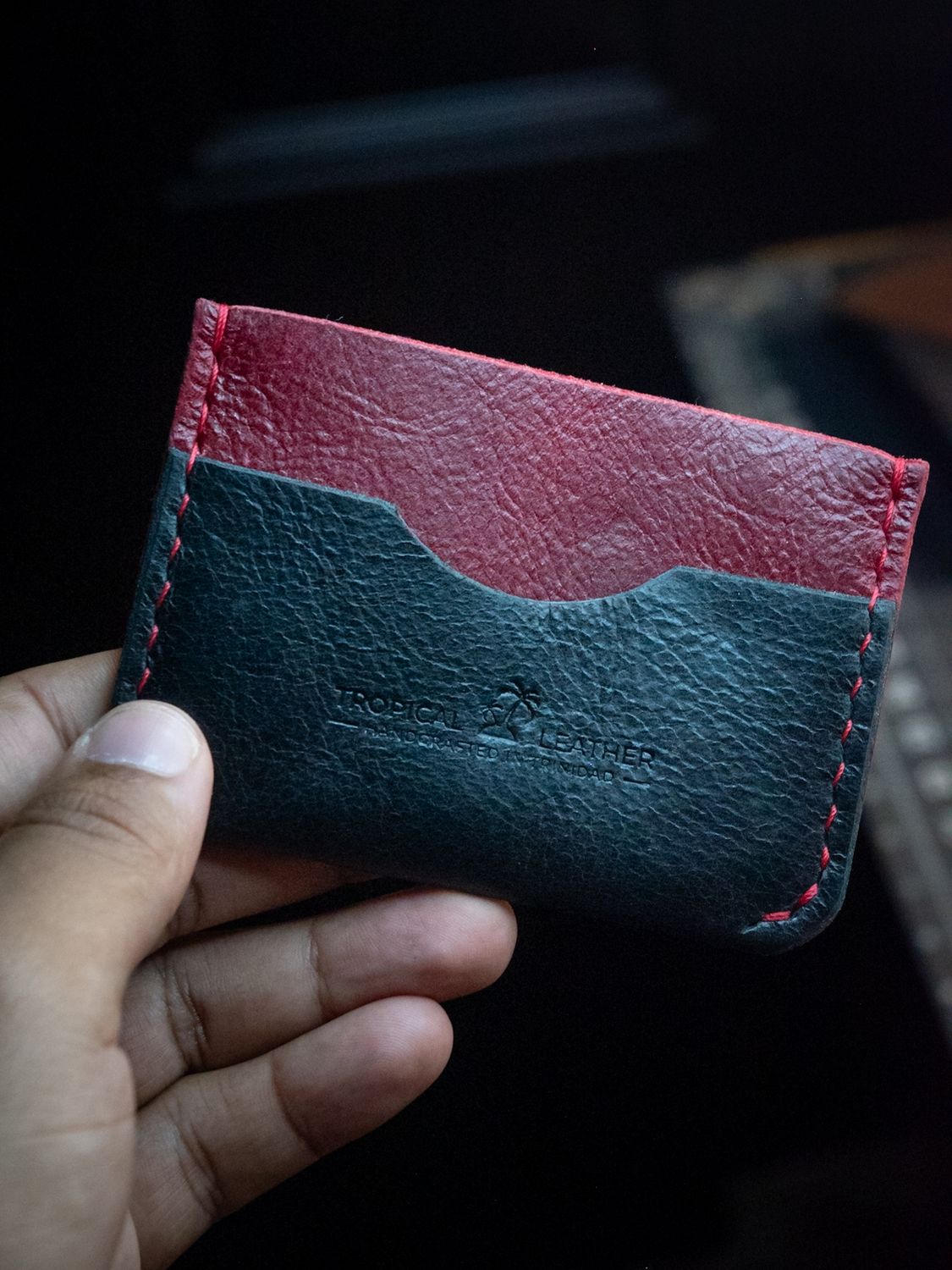 Buffalo Cardholder - Oxblood and Black