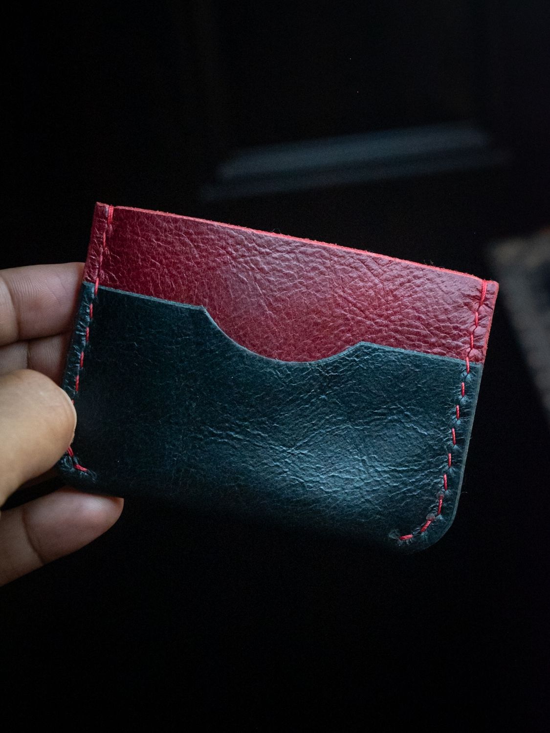 Buffalo Cardholder - Oxblood and Black