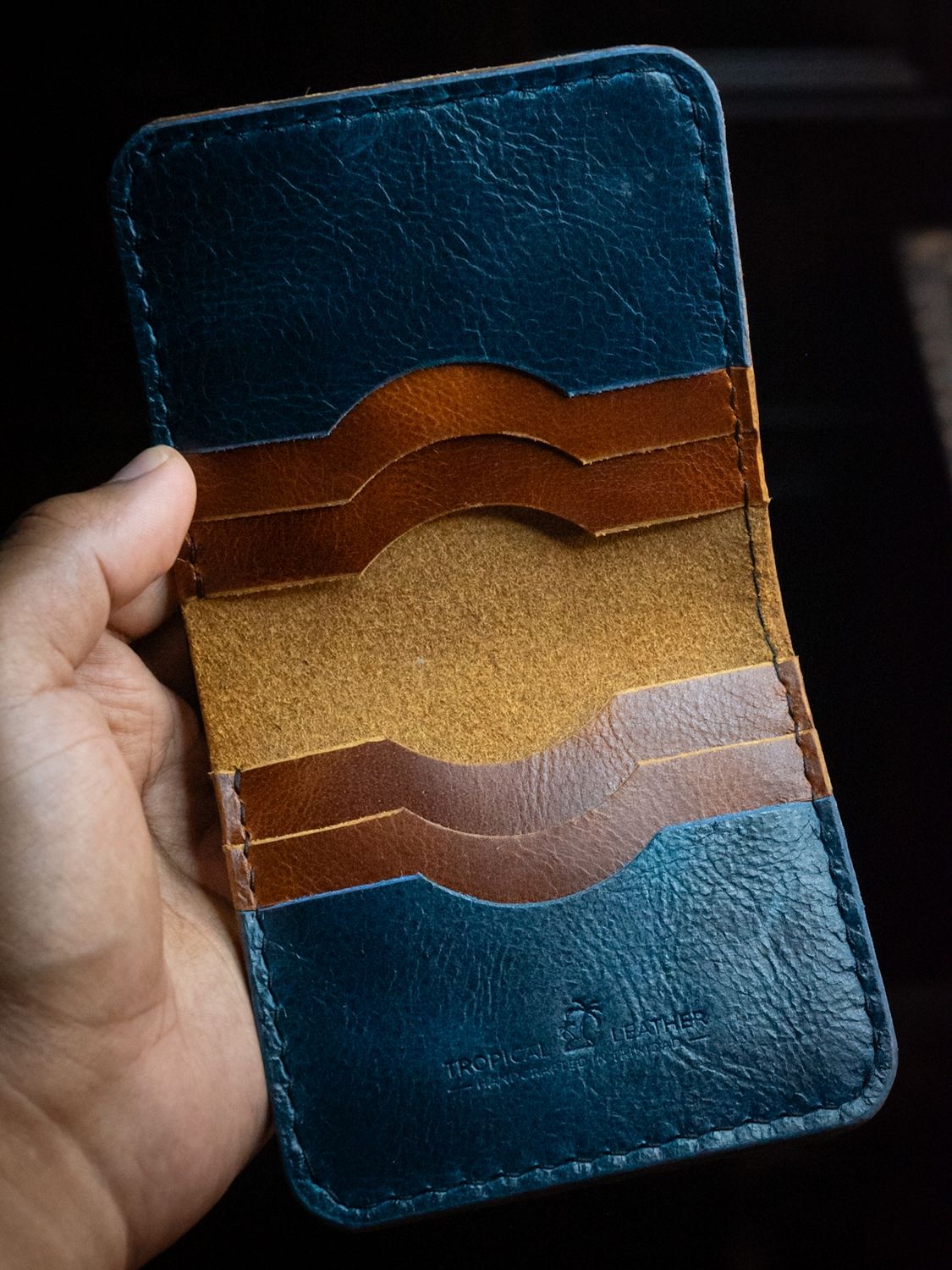 Buffalo Wallet - Blue and Tan