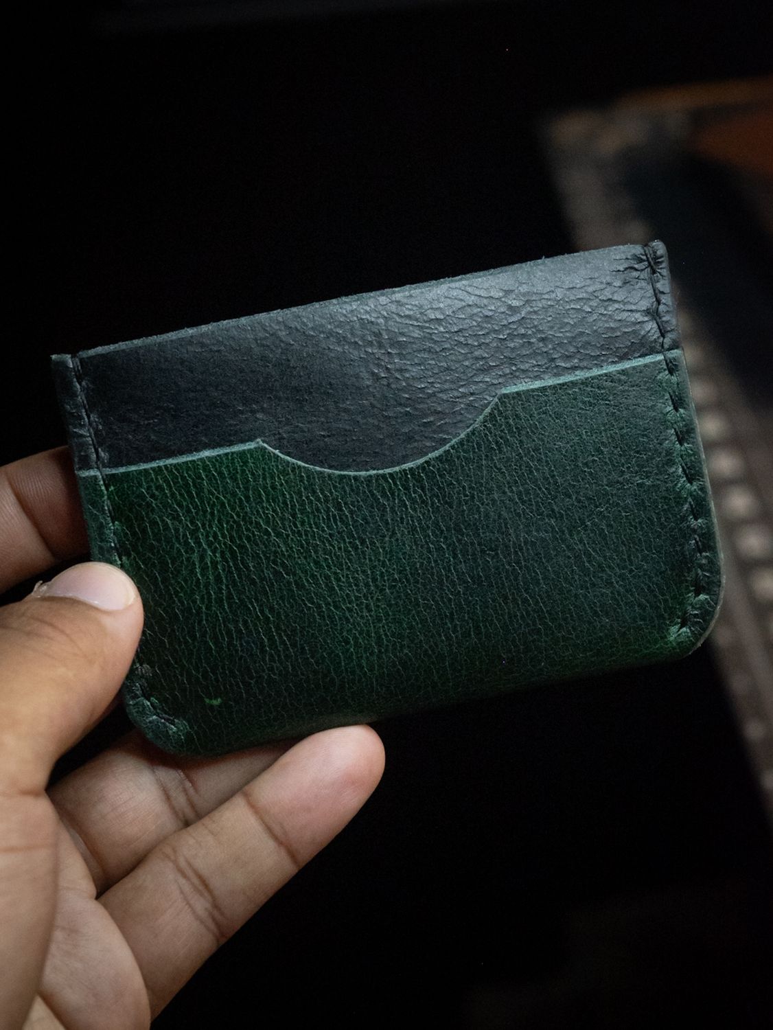 Buffalo Cardholder - Forest Green and Black