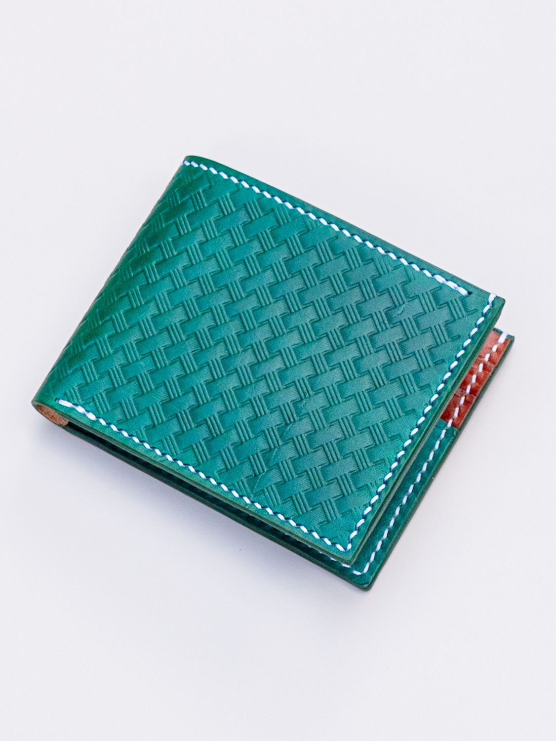 Hand Stamped Classic Wallet - Tropical Green