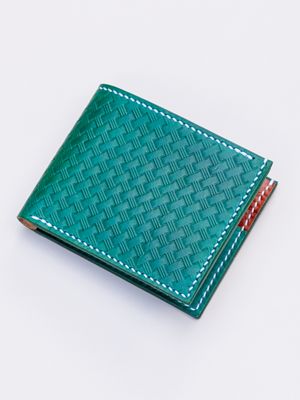 Hand Stamped Classic Wallet - Tropical Green