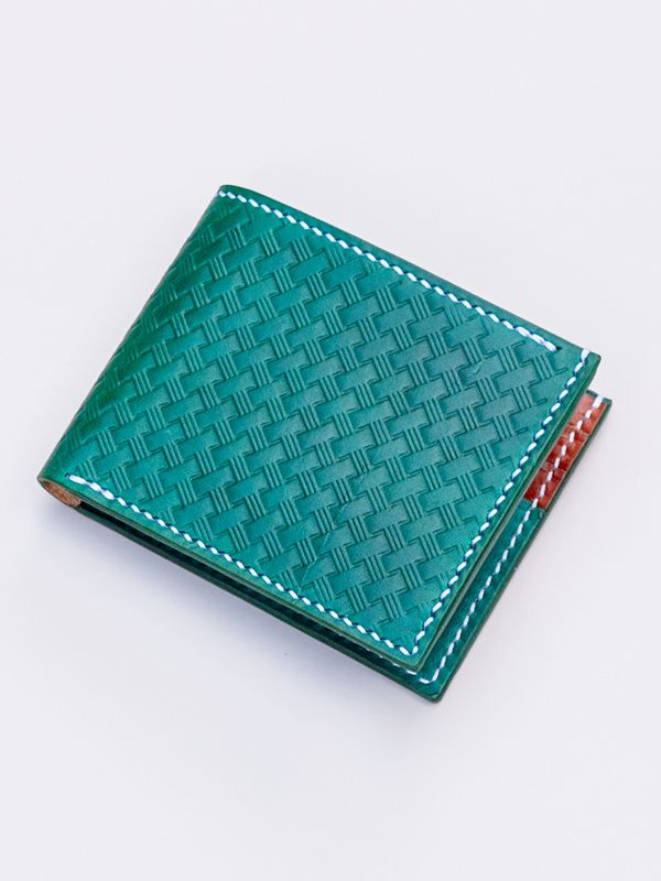Hand Stamped Classic Wallet - Tropical Green