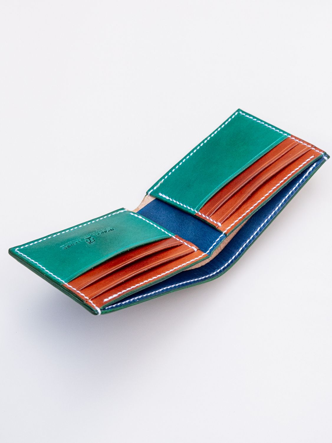 Hand Stamped Classic Wallet - Tropical Green