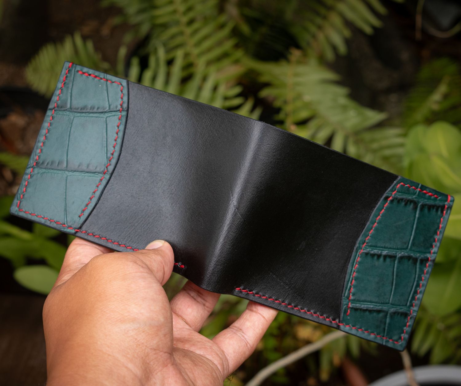 Croc Inlaid Bifold Wallet