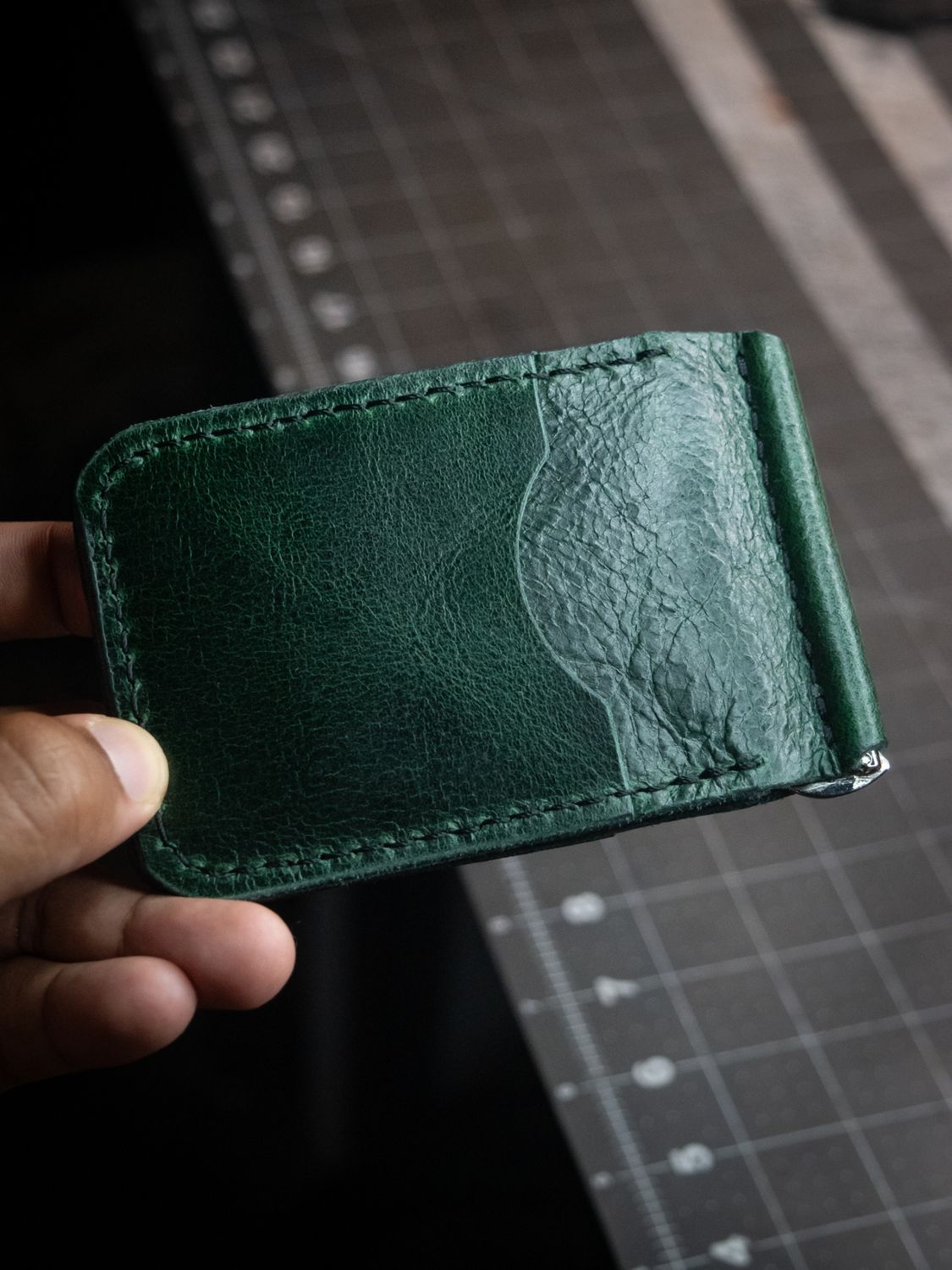 Buffalo Money Clip Wallet - Forest Green