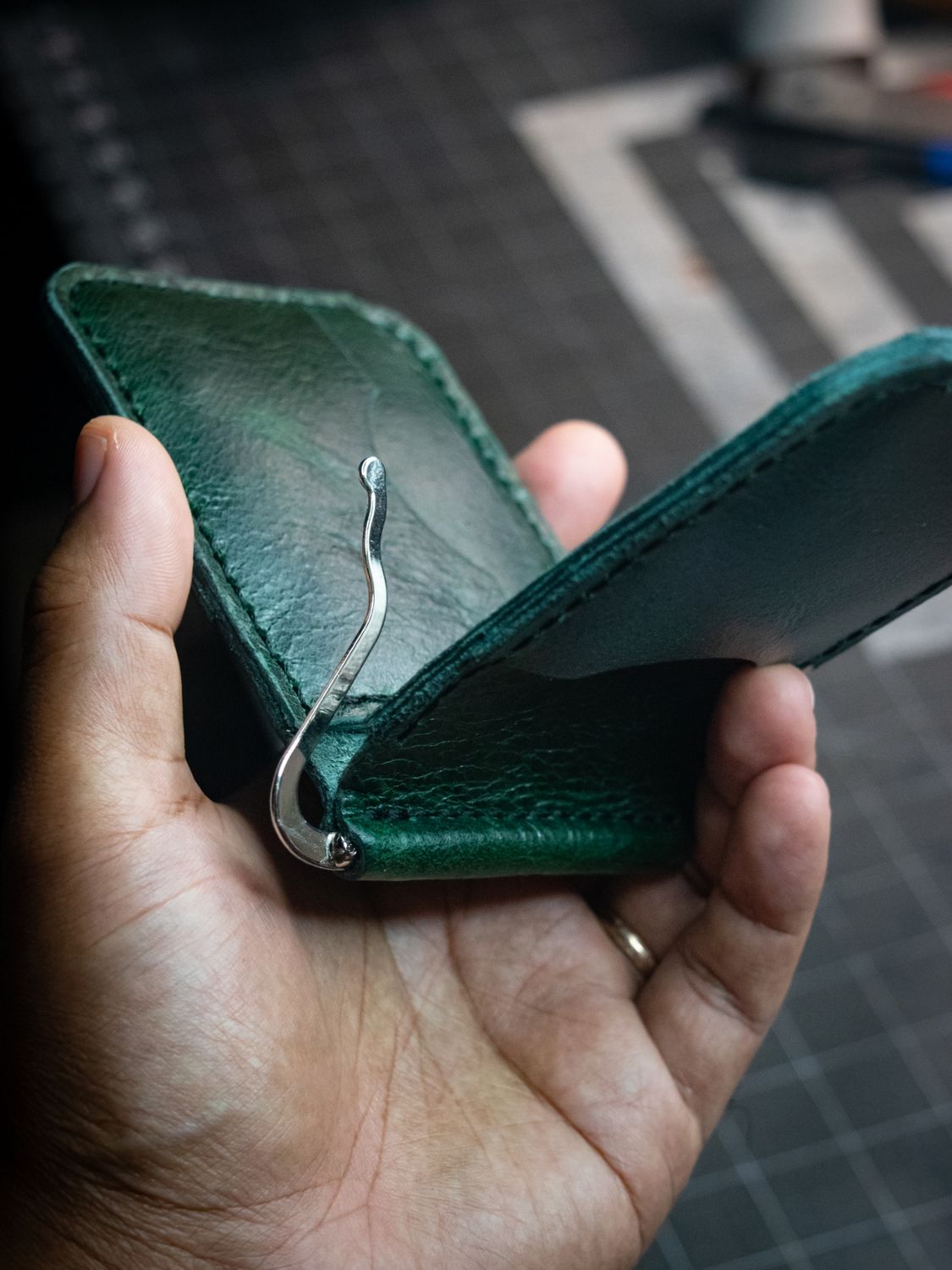 Buffalo Money Clip Wallet - Forest Green